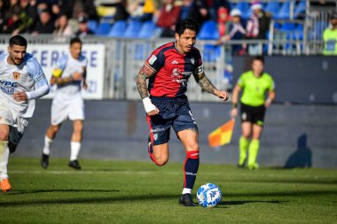 Gianluca Lapadula of Cagliari Calcio during Italian soccer Serie B match Cagliari Calcio vs Benevento Calcio at the Unipol Domus in Cagliari, Italy, February 11, 2023 - Credit: Luigi Can