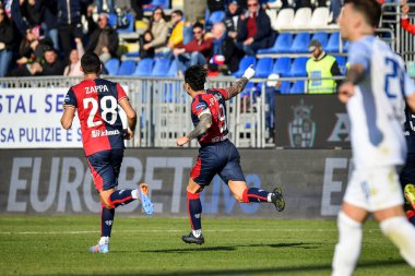 Gianluca Lapadula of Cagliari Calcio, Esultanza, Joy After scoring goal, during Italian soccer Serie B match Cagliari Calcio vs Benevento Calcio at the Unipol Domus in Cagliari, Italy, February 11, 2023 - Credit: Luigi Can