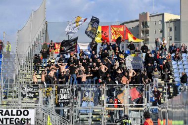 Tifosi Fans Benevento Calcio during Italian soccer Serie B match Cagliari Calcio vs Benevento Calcio at the Unipol Domus in Cagliari, Italy, February 11, 2023 - Credit: Luigi Can