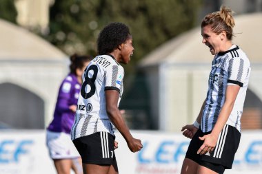 Lineth Beerensteyn (Juventus FC) celebrates after scoring a goal with Cristiana Girelli (Juventus FC) during Italian football Serie A Women match ACF Fiorentina vs Juventus FC at the Pietro Torrini stadium in Sesto Fiorentino (FI), Italy, February 11