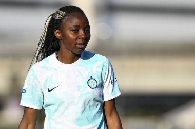 Ajara Nchout Njoya of F.C. Inter Women during the 17th day of the Serie A Championship between A.S. Roma Women and F.C. Inter Women at the Stadio Tre Fontane on 11th of February, 2023 in Rome, Italy. - Credit: Domenico Cippitelli/LiveMedi