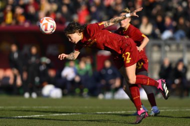 Elena Linari of AS Roma Women during the 17th day of the Serie A Championship between A.S. Roma Women and F.C. Inter Women at the Stadio Tre Fontane on 11th of February, 2023 in Rome, Italy. - Credit: Domenico Cippitelli/LiveMedi