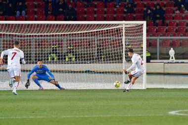 Paulo Dybala (AS Roma) scores a goal of 1-1 during italian soccer Serie A match US Lecce vs AS Roma at the Via Del Mare stadium in Lecce, Italy, February 11, 2023 - Credit: Emmanuele Mastrodonat
