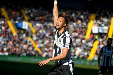 Udinese's Enzo Ebosse reacts during italian soccer Serie A match Udinese Calcio vs US Sassuolo at the Friuli - Dacia Arena stadium in Udine, Italy, February 12, 2023 - Credit: Ettore Griffon