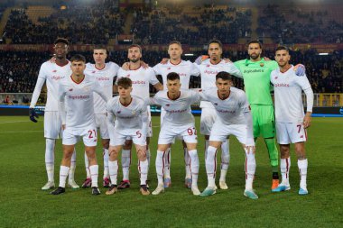 AS Roma Team during italian soccer Serie A match US Lecce vs AS Roma at the Via Del Mare stadium in Lecce, Italy, February 11, 2023 - Credit: Emmanuele Mastrodonat