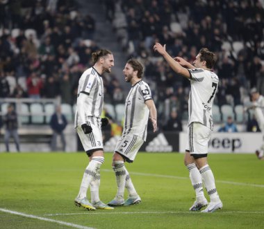 Adrien Rabiot of Juventus celebrating after a goal   during the Italian serie A, football match between Juventus Fc and Acf Fiorentina on 12 February 2023 at Allianz Stadium, Turin, Italy. Photo Ndrerim Kaceli - Credit: Nderim Kaceli/LiveMedi