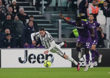 Mattia de Sciglio of Juventus during the Italian serie A, football match between Juventus Fc and Acf Fiorentina on 12 February 2023 at Allianz Stadium, Turin, Italy. Photo Ndrerim Kaceli - Credit: Nderim Kaceli/LiveMedi
