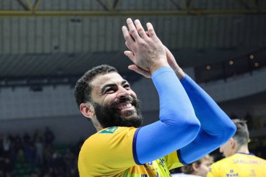 Earvin Ngapeth (Valsa Group Modena)(Gioiella Prisma Taranto) In action during the match of Italian SuperLega Volley  Championship season 22/23 at Palapanini in Modena (Italy) - Credit: Fabio Patamia/LiveMedi