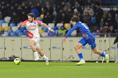 Khvicha Kvaratskhelia (77) SSC Napoli 1926 control the ball during the Italian Serie A 2022/2023 football match between Napoli vs Cremonese on February 12, 2023 at the Stadium Maradona in Naples, Italy - Credit: Salvatore Varo/LiveMedi