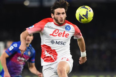 Khvicha Kvaratskhelia of SSC Napoli  in action  during the Serie A match between SSC Napoli v Cremonese SC at Diego Armando Maradona  Stadium  - Credit: Agostino Gemito/LiveMedi