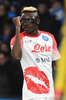 Victor Osimhen of SSC Napoli  celebrates after scoring goal   during the Serie A match between SSC Napoli v Cremonese SC at Diego Armando Maradona  Stadium  - Credit: Agostino Gemito/LiveMedi