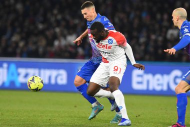 Christian Acella of US Cremonese competes for the ball with Tanguy Ndombele' of SSC Napoli   during the Serie A match between SSC Napoli v Cremonese SC at Diego Armando Maradona  Stadium  - Credit: Agostino Gemito/LiveMedi