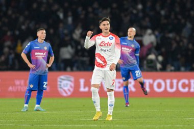 Eljif Elmas (7) SSC Napoli 1926 celebrates after scoring a goal during the Italian Serie A 2022/2023 football match between Napoli vs Cremonese on February 12, 2023 at the Stadium Maradona in Naples, Italy - Credit: Salvatore Varo/LiveMedi