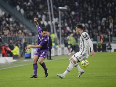 Giacomo Bonaventura of Acf Fiorentina and Filip Kostic of Juventus during the Italian serie A, football match between Juventus Fc and Acf Fiorentina on 12 February 2023 at Allianz Stadium, Turin, Italy. Photo Ndrerim Kaceli - Credit: Nderim Kaceli/Li