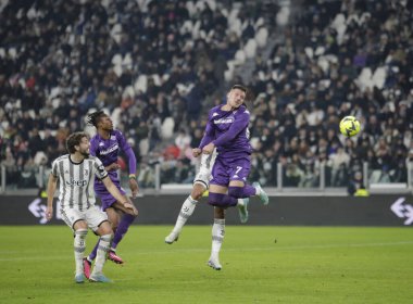 Luca Jovic of Acf Fiorentina during the Italian serie A, football match between Juventus Fc and Acf Fiorentina on 12 February 2023 at Allianz Stadium, Turin, Italy. Photo Ndrerim Kaceli - Credit: Nderim Kaceli/LiveMedi