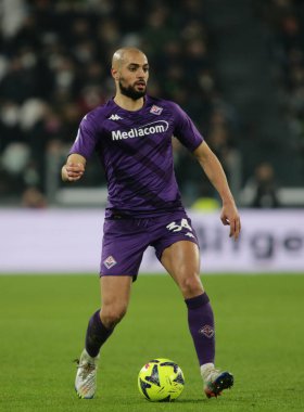 Sofyan Ambarabat of Acf Fiorentina  during the Italian serie A, football match between Juventus Fc and Acf Fiorentina on 12 February 2023 at Allianz Stadium, Turin, Italy. Photo Ndrerim Kaceli - Credit: Nderim Kaceli/LiveMedi