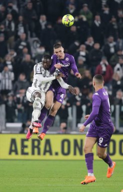 Nikola Milenkovic of Acf Fiorentina and Moise Kean of Juventus during the Italian serie A, football match between Juventus Fc and Acf Fiorentina on 12 February 2023 at Allianz Stadium, Turin, Italy. Photo Ndrerim Kaceli - Credit: Nderim Kaceli/LiveMe