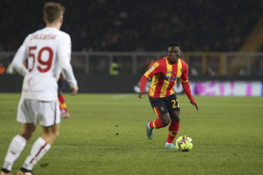 Lameck Banda (Lecce) in action during italian soccer Serie A match US Lecce vs AS Roma at the Via Del Mare stadium in Lecce, Italy, February 11, 2023 - Credit: Massimiliano Carnabuc