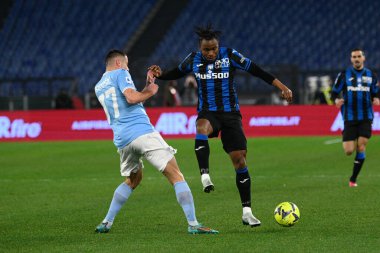 Adam Marusic (SS Lazio) Ademola Lookman (Atalanta) during the Italian Football Championship League A 2022/2023 match between SS Lazio vs Atalanta BC at the Olimpic Stadium in Rome on 11 February 2023. - Credit: Fabrizio Corradetti/LiveMedi