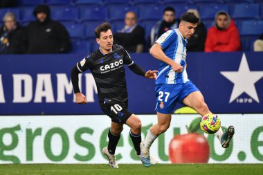 Oyarzabal (Real Sociedad) during Spanish football La Liga match Espanyol vs Real Sociedad at the RCD Espanyol Stadium in Barcelona, Spain, February 13, 2023 - Credit: Felipe Mondin