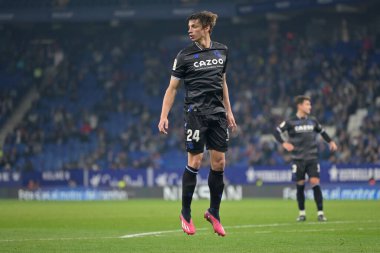 Le Normand (Real Sociedad) during Spanish football La Liga match Espanyol vs Real Sociedad at the RCD Espanyol Stadium in Barcelona, Spain, February 13, 2023 - Credit: Felipe Mondin