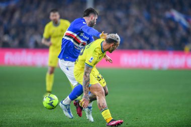 Nicola Murru (Sampdoria) - Federico Dimarco (Inter) during italian soccer Serie A match UC Sampdoria vs Inter - FC Internazionale at the Luigi Ferraris stadium in Genova, Italy, February 13, 2023 - Credit: Danilo Vig
