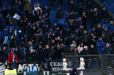 atalanta supporters during italian soccer Serie A match SS Lazio vs Atalanta BC at the Olimpico stadium in Rome, Italy, February 11, 2023 - Credit: Raffaele Cont