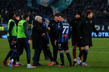 Gian Piero Gasperini coach of Atalanta and Davide Zappacosta of Atalanta during italian soccer Serie A match SS Lazio vs Atalanta BC at the Olimpico stadium in Rome, Italy, February 11, 2023 - Credit: Raffaele Cont