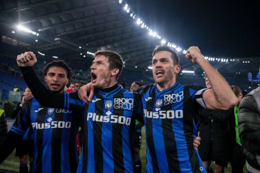 Marten de Roon of Atalanta and Rafael Toloi of Atalanta during italian soccer Serie A match SS Lazio vs Atalanta BC at the Olimpico stadium in Rome, Italy, February 11, 2023 - Credit: Raffaele Cont