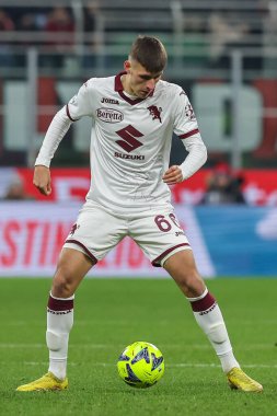 Gvidas Gineitis of Torino FC in action during Serie A 2022/23 football match between AC Milan and Torino FC at San Siro Stadium, Milan, Italy on February 10, 2023 - Credit: Fabrizio Carabelli/LiveMedi