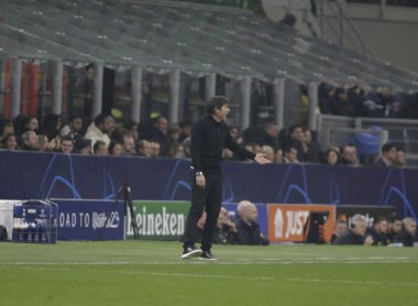 Antonio Conte manager of Tottenham Hotspur during the Uefa Champions League, football game between Ac Milan and Tottenham Hotspur on 14 February 2023 at San Siro Stadium, Milan, Italy. Photo Ndrerim Kaceli - Credit: Nderim Kaceli/LiveMedi