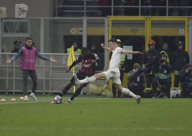Pierre Kalulu of AC Milan and -tt24- during the Uefa Champions League, football game between Ac Milan and Tottenham Hotspur on 14 February 2023 at San Siro Stadium, Milan, Italy. Photo Ndrerim Kaceli - Credit: Nderim Kaceli/LiveMedi