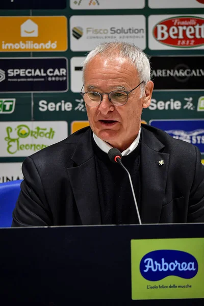 Claudio Ranieri Mister Cagliari Calcio Conferenza Stampa Italian Soccer Serie — Foto de Stock