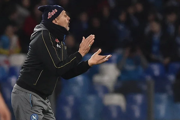 Тренер Наполі Лучано Спаллетті Серія Match Ssc Napoli Lazio Diego — стокове фото