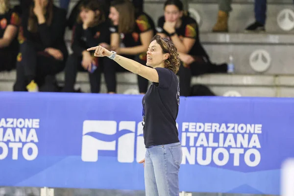 Entrenador Aleksandra Cotti Florentia Durante Partido Italiano Waterpolo Coppa Italia —  Fotos de Stock