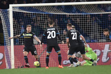 SS Lazio 'dan Ciro Immobile, Diego Armando Maradona Stadyumu' nda SSC Napoli ve SS Lazio arasında oynanan Serie A maçını kazandı.
