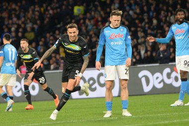SS Lazio 'dan Matias Vecino, Diego Armando Maradona Stadyumu' nda SSC Napoli ve SS Lazio arasında oynanan Serie A maçının golünü attıktan sonra tezahürat yaptı: Danilo Gemito / LiveMedi