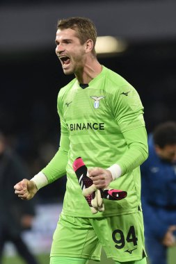 SS Lazio 'dan İvan Provedel, kendi taraftarları tarafından oynanan maçın sonunda Diego Armando Maradona Stadyumu' nda SSC Napoli ile SS Lazio arasında oynanan Serie A karşılaşmasına sevindi.