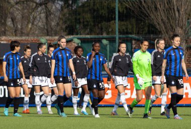 İtalya Coppa Italia Women maçında sahaya çıkan Inter ve Juventus - Sesto San Giovanni 'deki Ernesto Breda Stadyumu' nda Inter Internazionale ve Juventus FC - Fotoğraf: Nicolas Morassutt