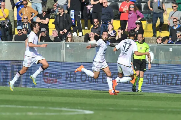 Francesco Mariano Palermo Świętuje Podczas Włoskiego Meczu Piłki Nożnej Serie — Zdjęcie stockowe