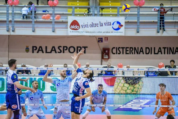Gas Sales Bluenergy Piacenza Durante Campeonato Italiano Superliga Masculina Voleibol — Foto de Stock