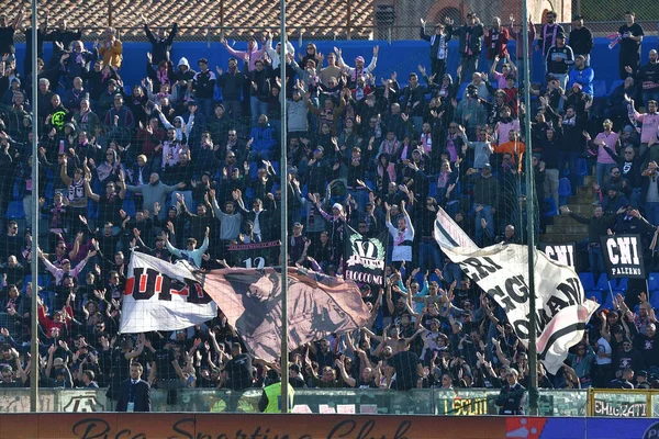 Fanoušci Palermo Během Italského Fotbalu Serie Zápas Pisa Palermo Aréně — Stock fotografie