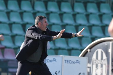 İtalya 'nın Terni şehrindeki Libero Liberati Stadyumu' nda Ternana Calcio - Ternana Calcio-Benevento Calcio maçında (Ternana) teknik direktör Cristiano Lucarelli (Ternana) - 5 Mart 2023