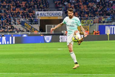 Francesco Acerbi (FC Inter) İtalya 'nın Milano şehrindeki San Siro Stadyumu' nda FC Internazionale ile ABD Lecce maçında, 5 Mart 2023 - Fotoğraf: Emmanuele Mastrodonat