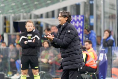 Teknik direktör Simone Inzaghi (FC Inter) İtalya 'nın Milano şehrindeki San Siro Stadyumu' nda FC Internazionale ile ABD Lecce maçında, 5 Mart 2023 - Fotoğraf: Emmanuele Mastrodonat