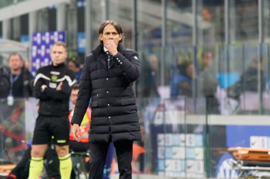 Teknik direktör Simone Inzaghi (FC Inter) İtalya 'nın Milano şehrindeki San Siro Stadyumu' nda FC Internazionale ile ABD Lecce maçında, 5 Mart 2023 - Fotoğraf: Emmanuele Mastrodonat