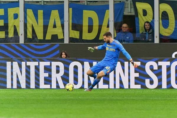 Wladimiro Falcone Lecce Durante Partido Fútbol Italiano Serie Inter Internazionale — Foto de Stock