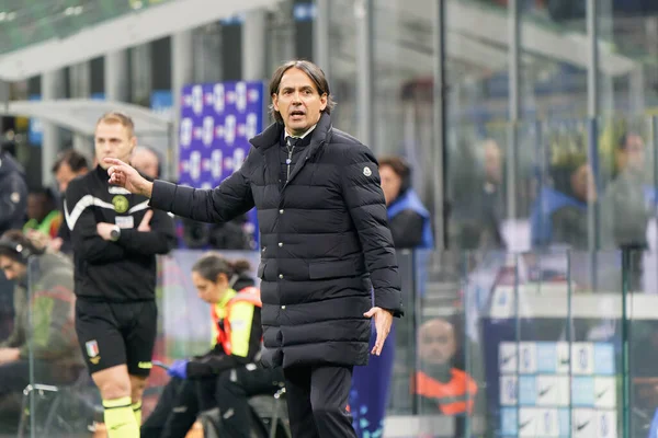 Coach Simone Inzaghi Inter Olasz Futball Serie Meccs Alatt Inter — Stock Fotó