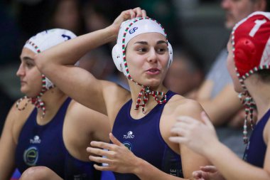 Aurora Longo (Ekipe Orizzonte) İtalyan Kadınlar Coppa Italia su topu maçında sevinçten havalara uçtu. Birinci / ikinci sırada - Ekipe Orizzonte, Plebiscito Padova 'ya karşı Polo Acquatico Frecciarossa, İtalya, 05 Mart 2023 - Fotoğraf: Luigi Marian