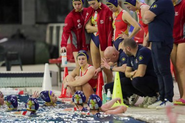 İtalyan Kadınlar Coppa Italia sutopu karşılaşmasında Plebiscito Padova 'ya mola verilmiştir. 1 / 2. sırada - Roma, İtalya' daki Polo Acquatico Frecciarossa 'da Gezpe Orizzonte' ye karşı Plebiscito Padova - 5 Mart 2023 - Fotoğraf: Luigi Marian